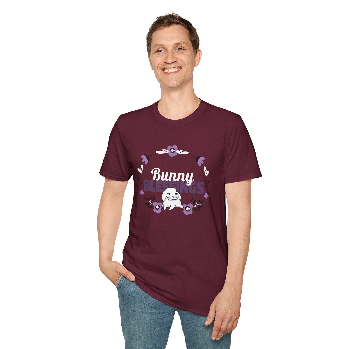 Easter Bunny T Shirt Unisex Gildan Softstyle 64000 Tee With Easter Signature Design