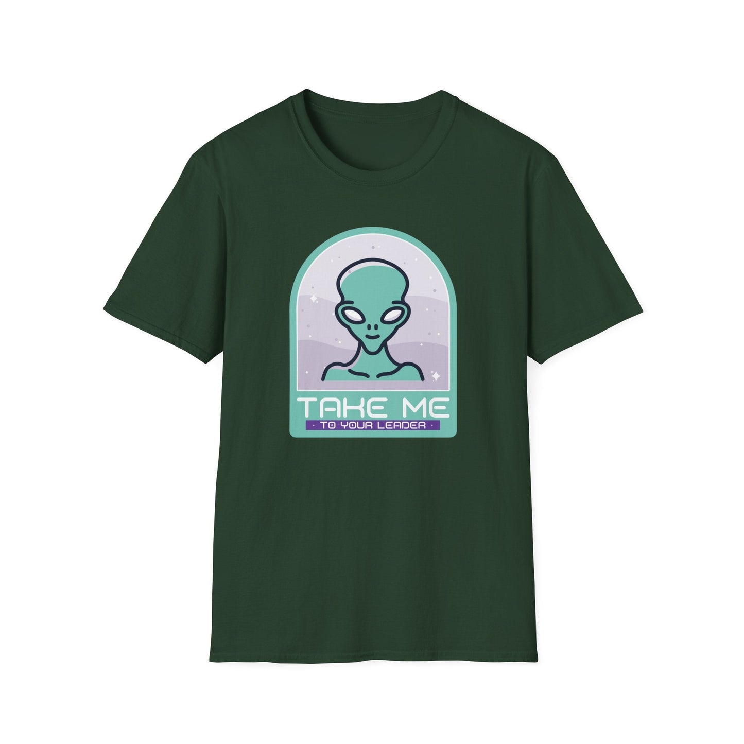 Alien Graphic TShirt  Take Me to Your Leader Retro Space Tee