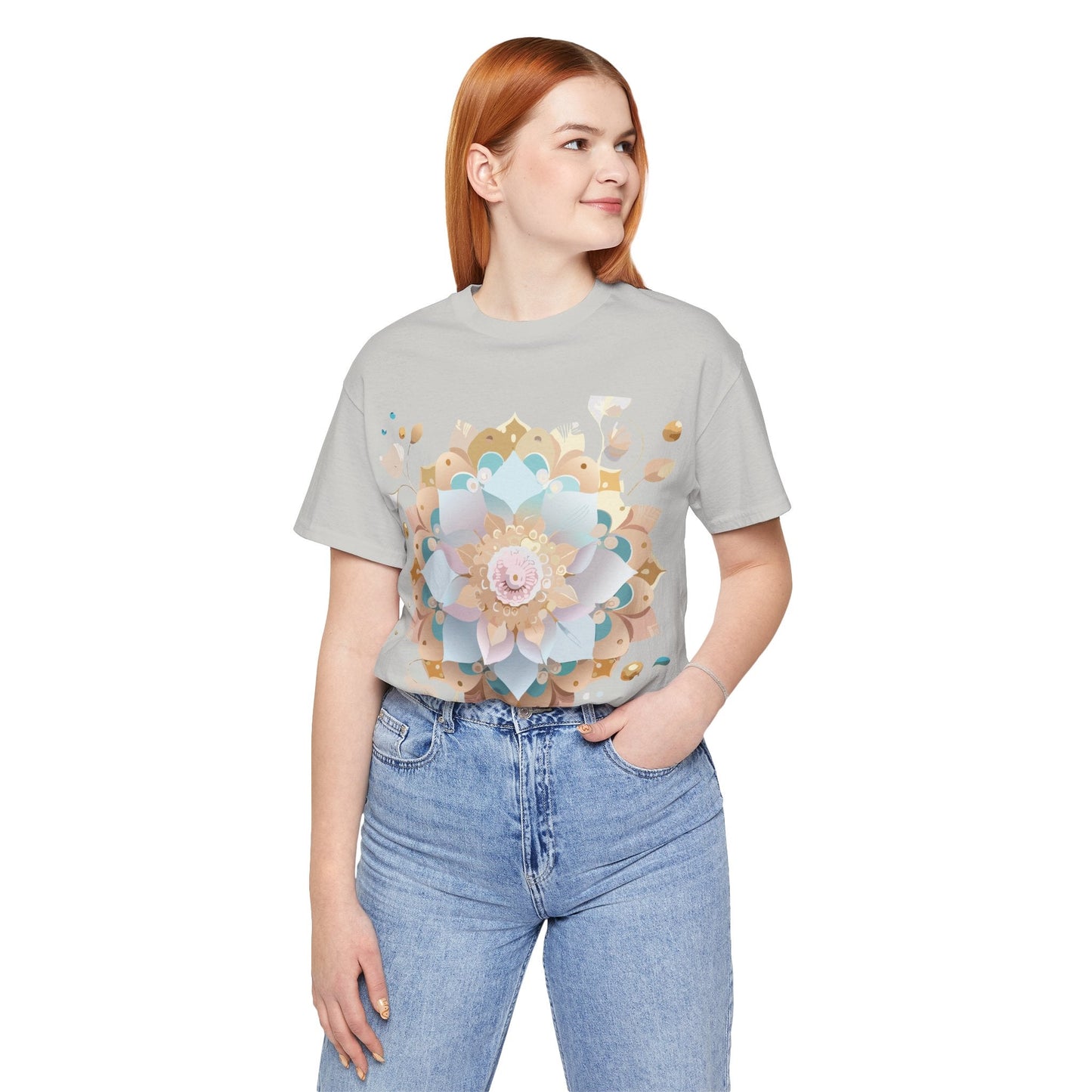 Mandala Graphic Unisex 100 Cotton Vintage Floral Artwork Tee 9