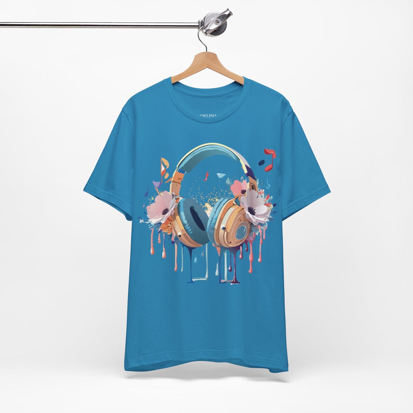Music Graphic Unisex 100 Cotton Vintage Art with Musical Elements Tee 102