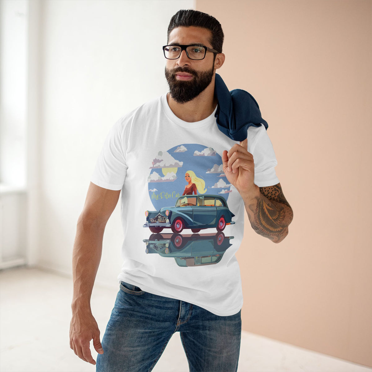 Retro Car Vintage Graphic Tee Staple Unisex 100 Cotton Tee Shirt - RC-12