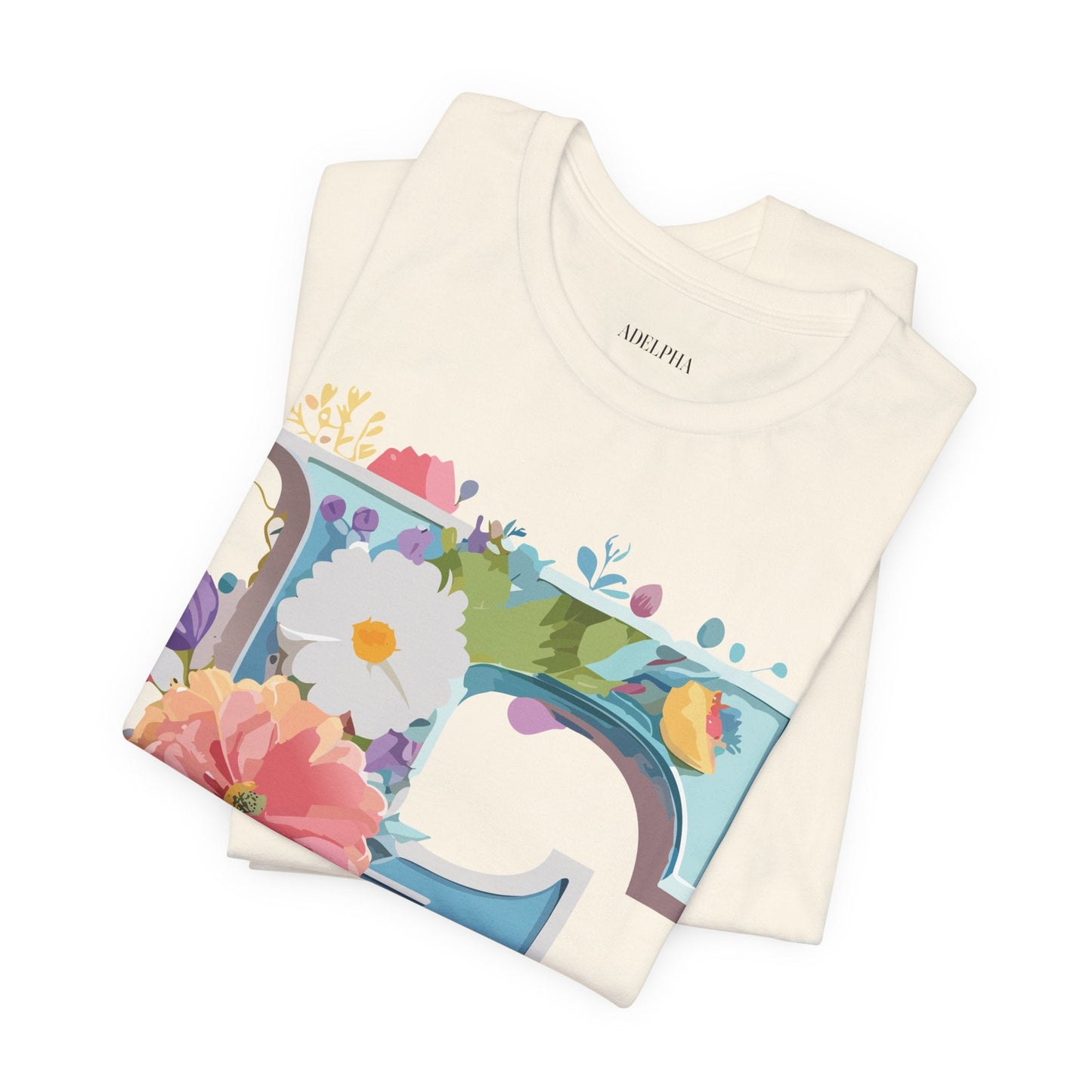 Letter F Shirt Unisex Graphic Tee Vintage Inspired Artwork By Adelpha Short Sleeve