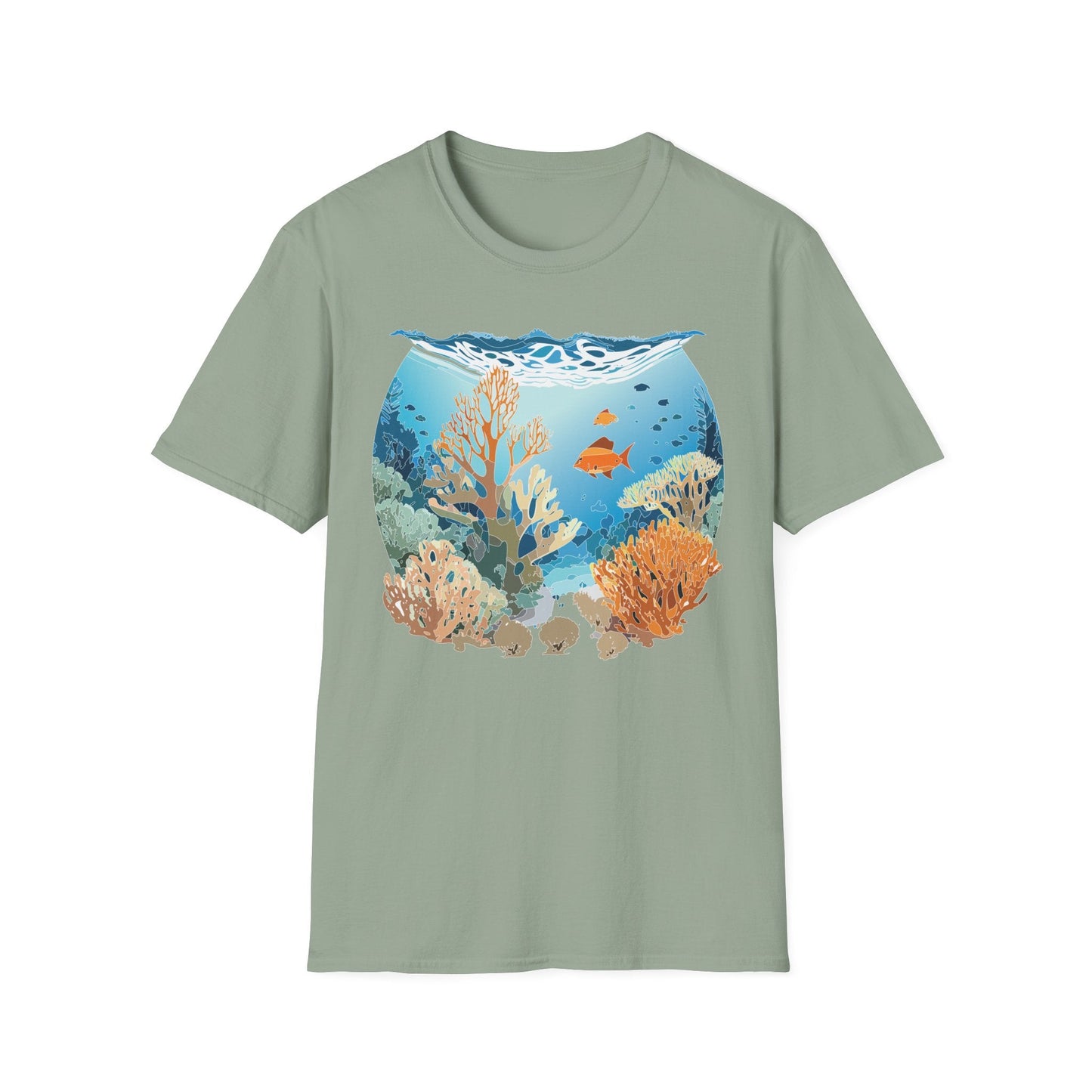 Ocean Graphic Unisex Softstyle Cotton Tee 1