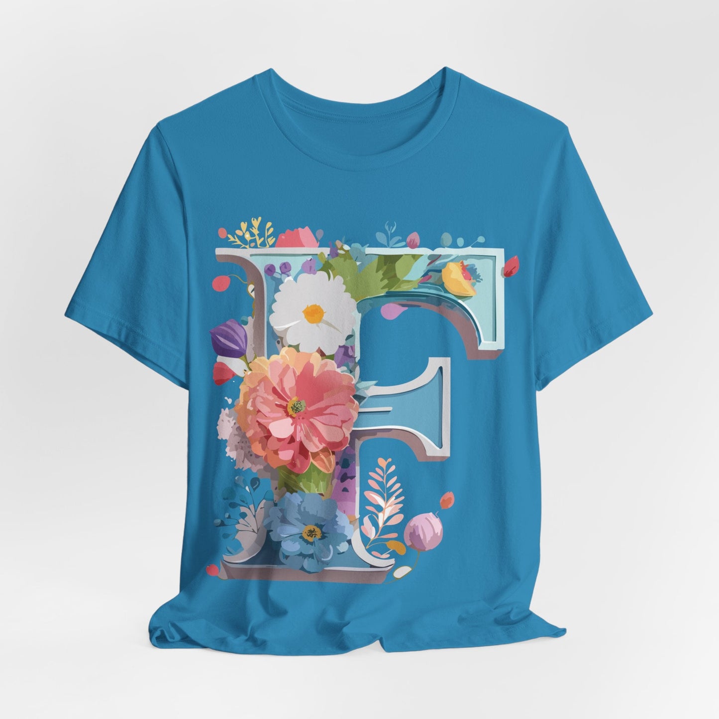 Letter F Shirt Graphic Tee Unisex Adelpha Vintage Inspired Art Design Short Sleeve
