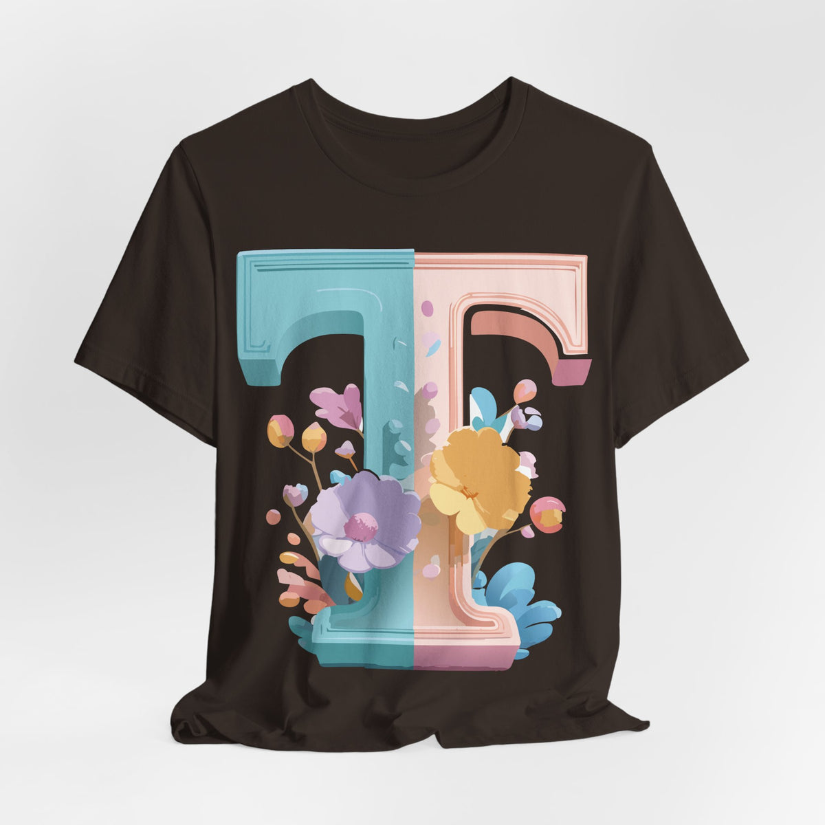 Letter T Graphic Unisex Cotton Bella+Canvas Tee with Art Letter Design