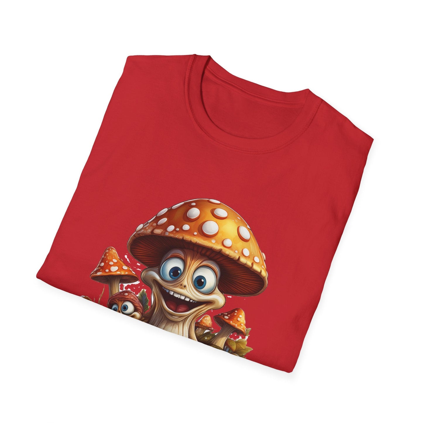 Funny Mashroom Graphic Unisex Softstyle Cotton With Cartoon Illustration Design 16