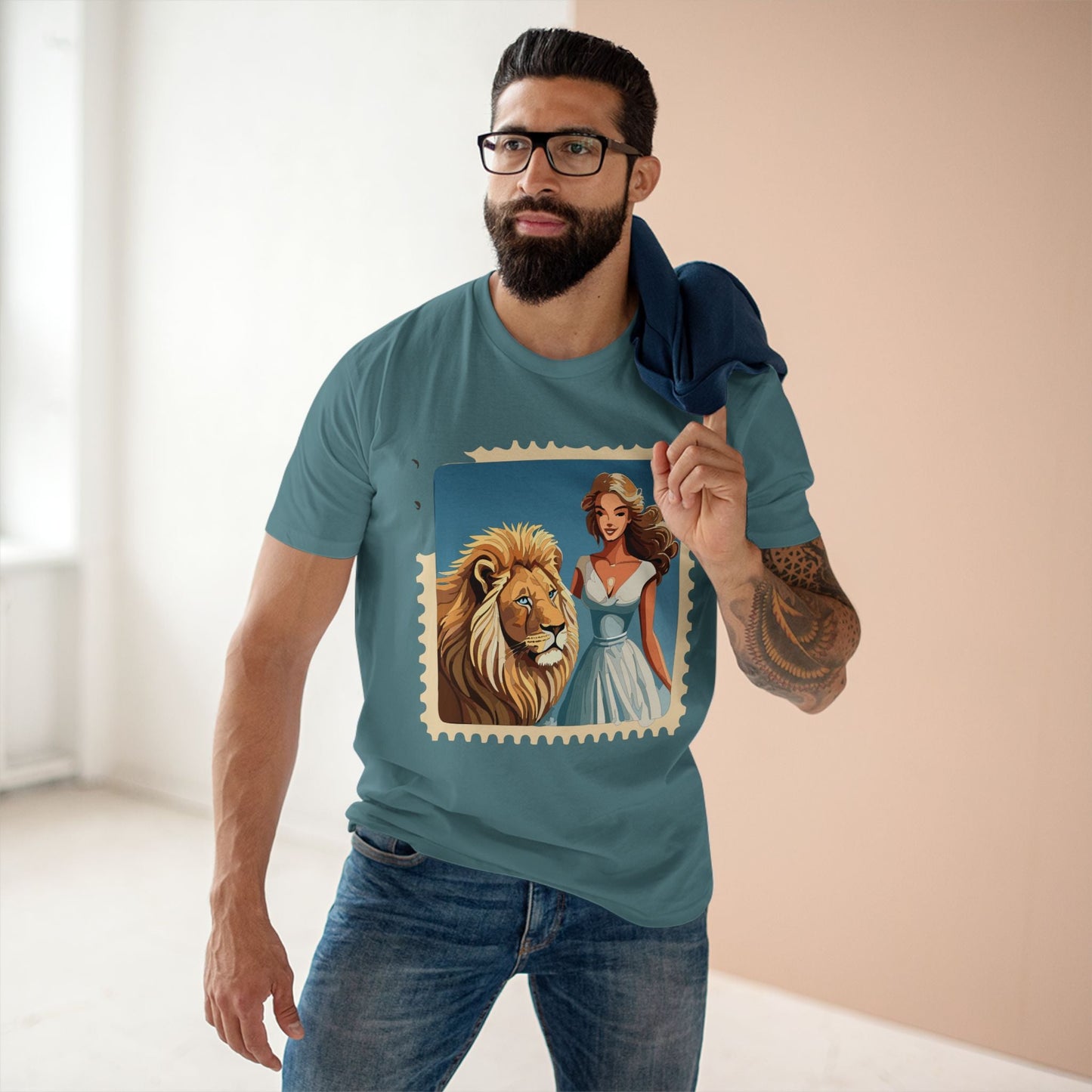 Postage Stamp Shirt Unisex Premium Cotton Tee With Original Art Design Retro2Nova PS54
