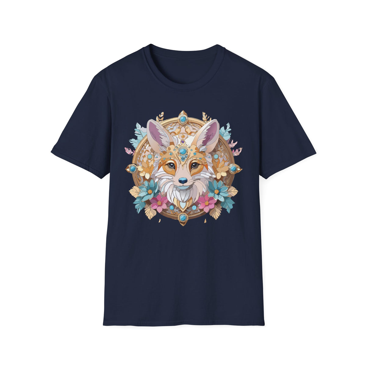 Boho Fox Mandala T-Shirt | Floral Fox Face Tee