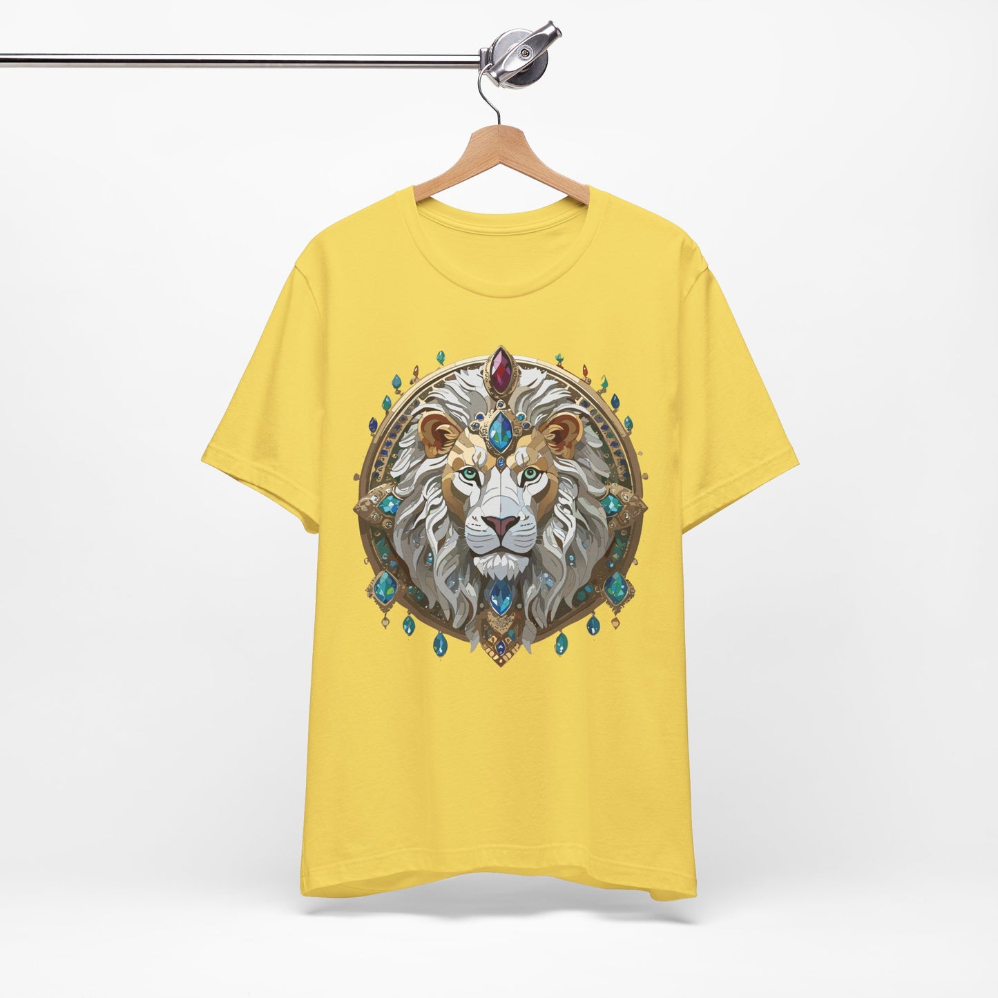 Unisex Lion Graphic Tee, Animal Shirt, Tee Shirt with Lion, Medallion T-Shirt, Animal Medallion Tees