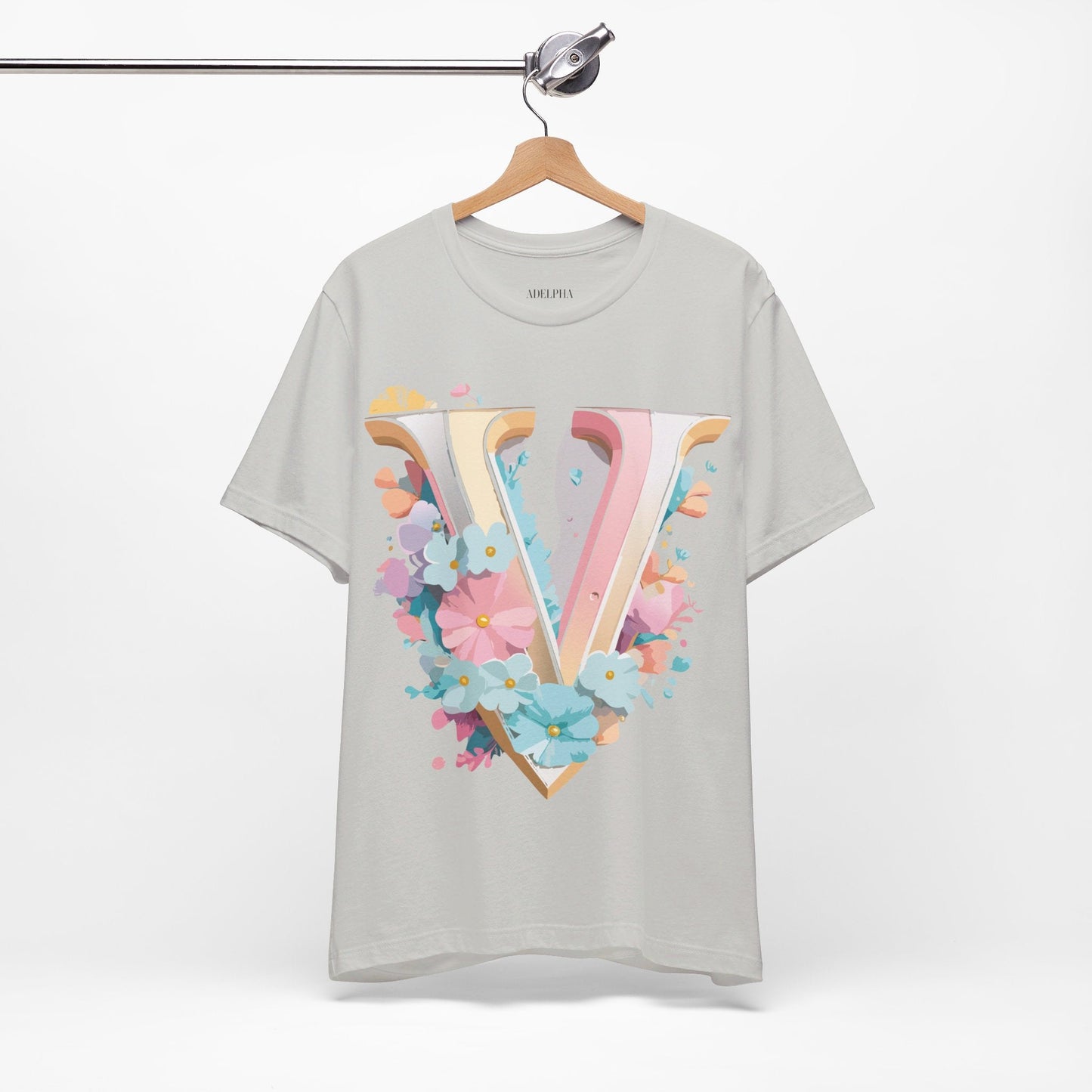 Adelpha Letter V Shirt Graphic Tee Unisex Jersey Short Sleeve Vintage Inspired Design