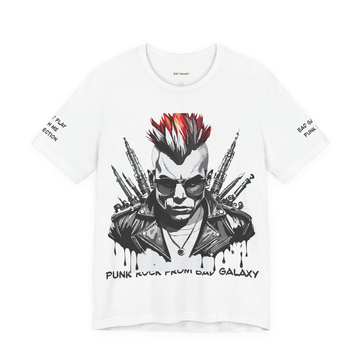 Punk Rock Graphic Unisex Cotton Bella+Canvas Tee with Art Design b37