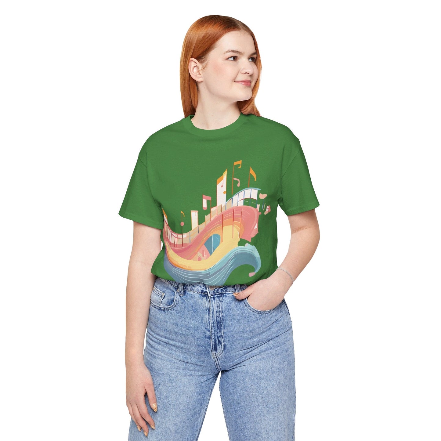 Music Graphic Unisex 100 Cotton Vintage Art with Musical Elements Tee 22