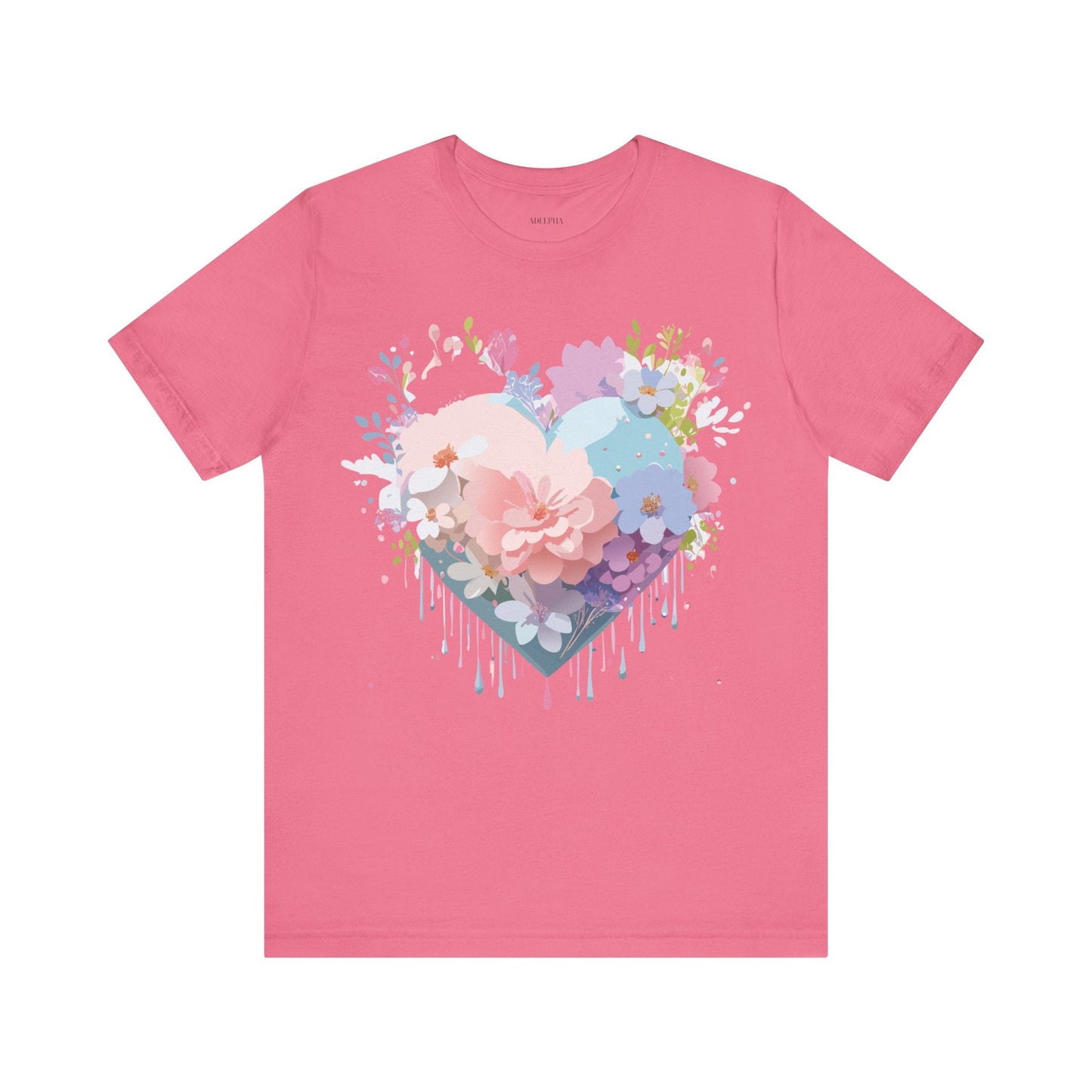 Valentine Day Graphic Unisex 100 Cotton Vintage Artwork with Love and Flower Design Tee 33