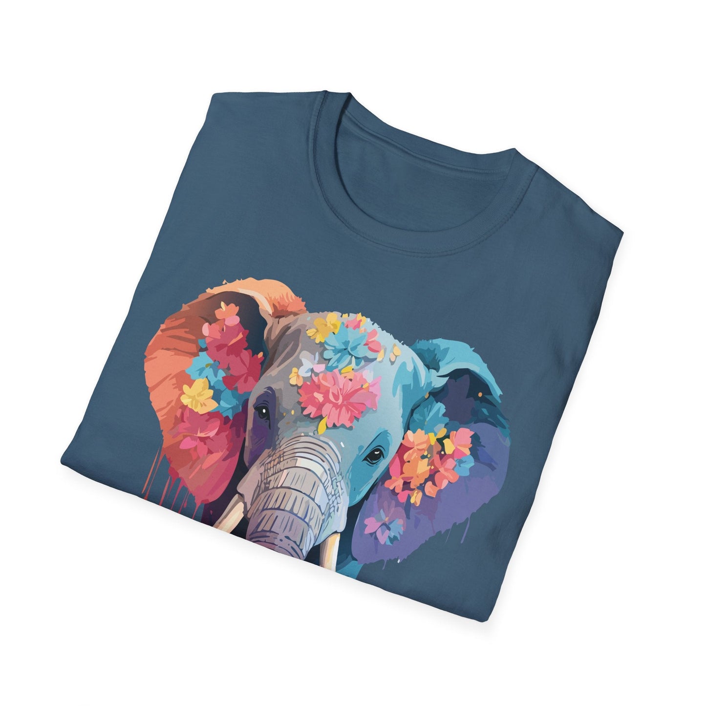 Unisex Elephant T Shirt Gildan SoftStyle 64000 100 Percent Ring Spun Cotton Tee Shirt