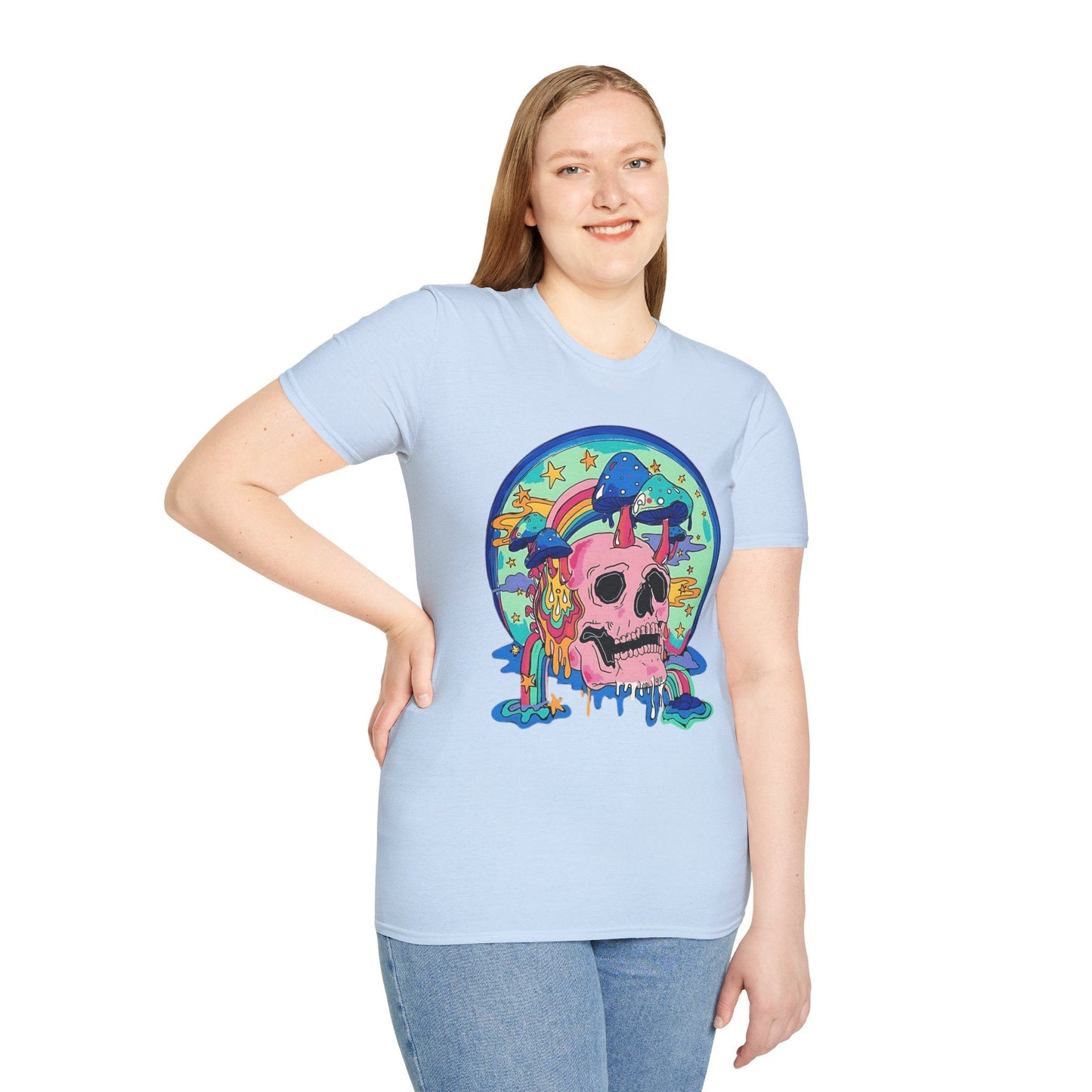 Skull Graphic Tee Unisex Gildan Softstyle 64000 100 Cotton Short Sleeve Shirt Art Design