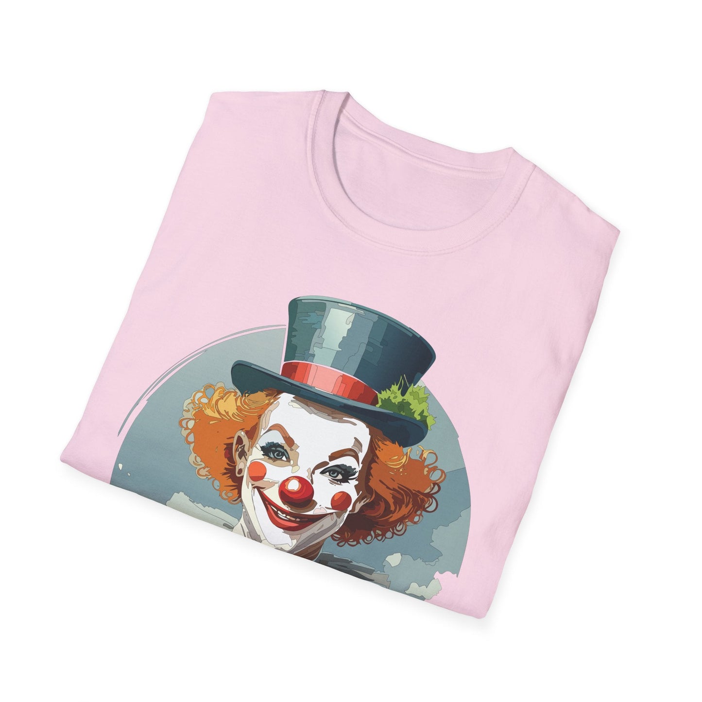 Unisex Clown Shirt Funny Man Circus Design Hundred Percent Ring Spun Cotton Gildan Softstyle Tee
