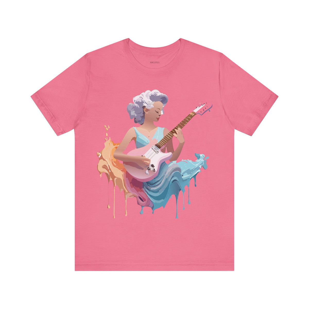Music Graphic Unisex Cotton Bella+Canvas Tee with Art Design n184