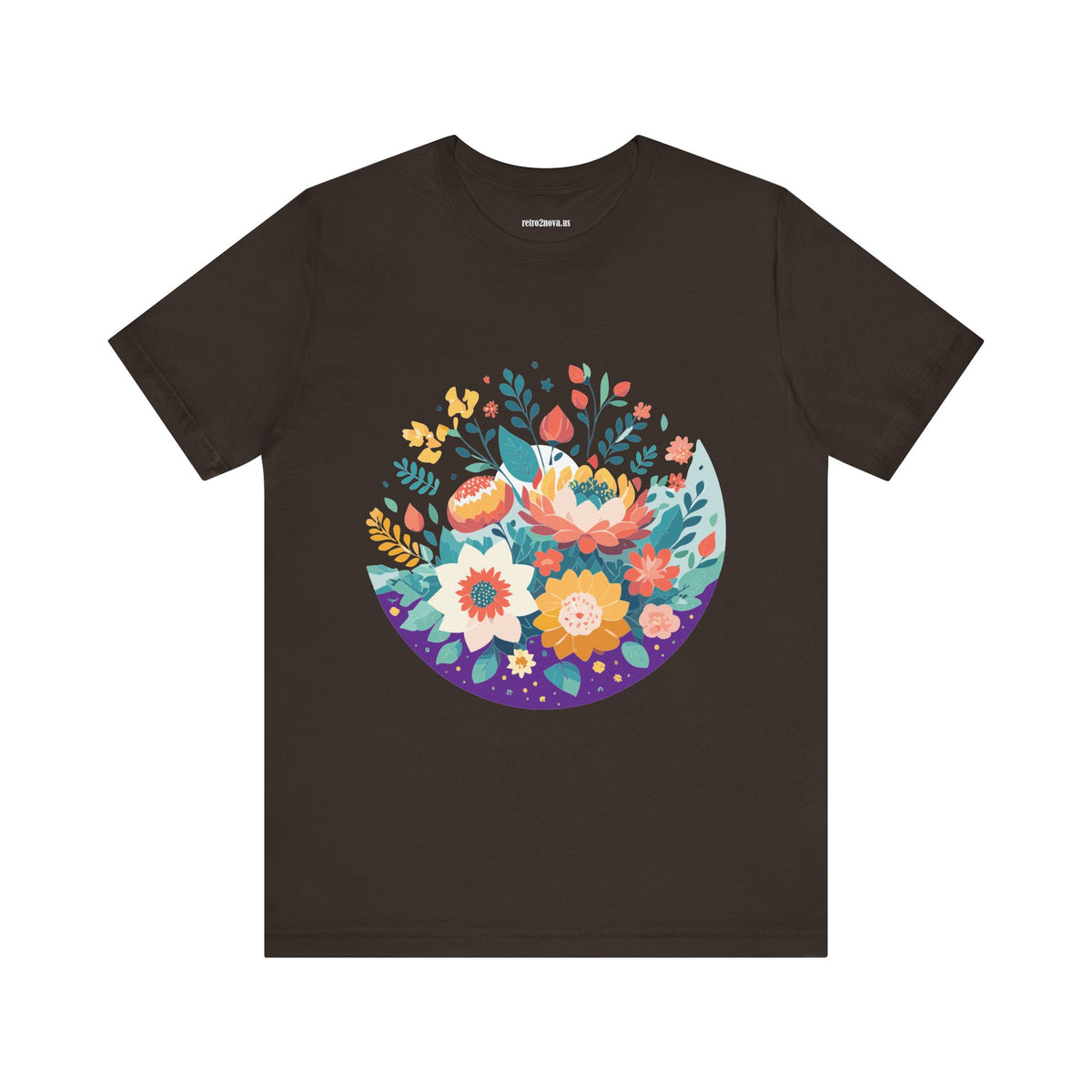 Floral Graphic Unisex Cotton Bella+Canvas Tee with Flowers Design ab101