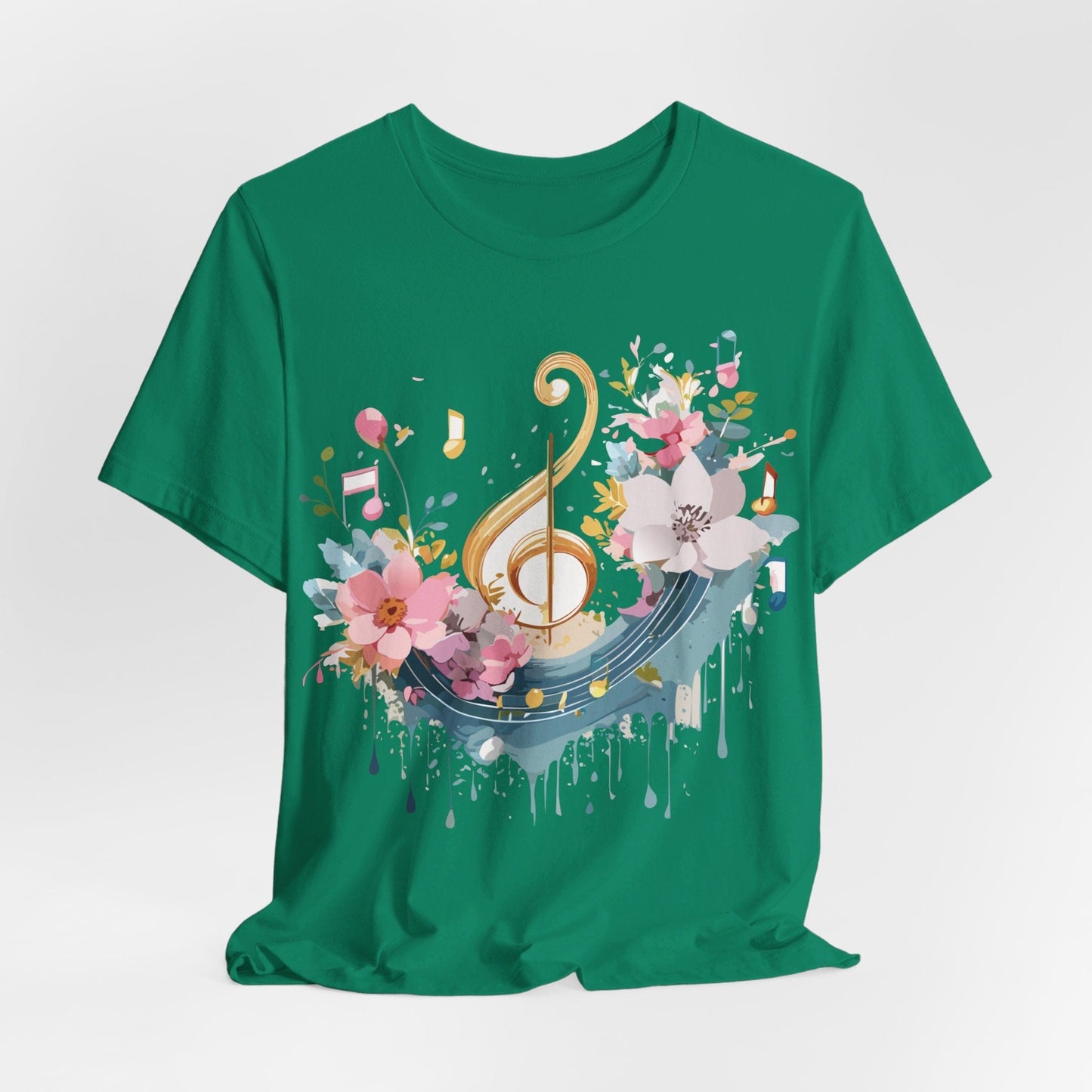 Music Graphic Unisex 100 Cotton Vintage Art with Musical Elements Tee 65