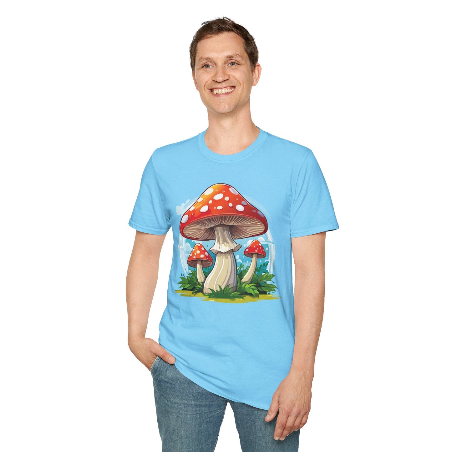 Mashroom Tee Shirt Unisex Funny Mashroom Design 100 Percent Cotton Softstyle Tee