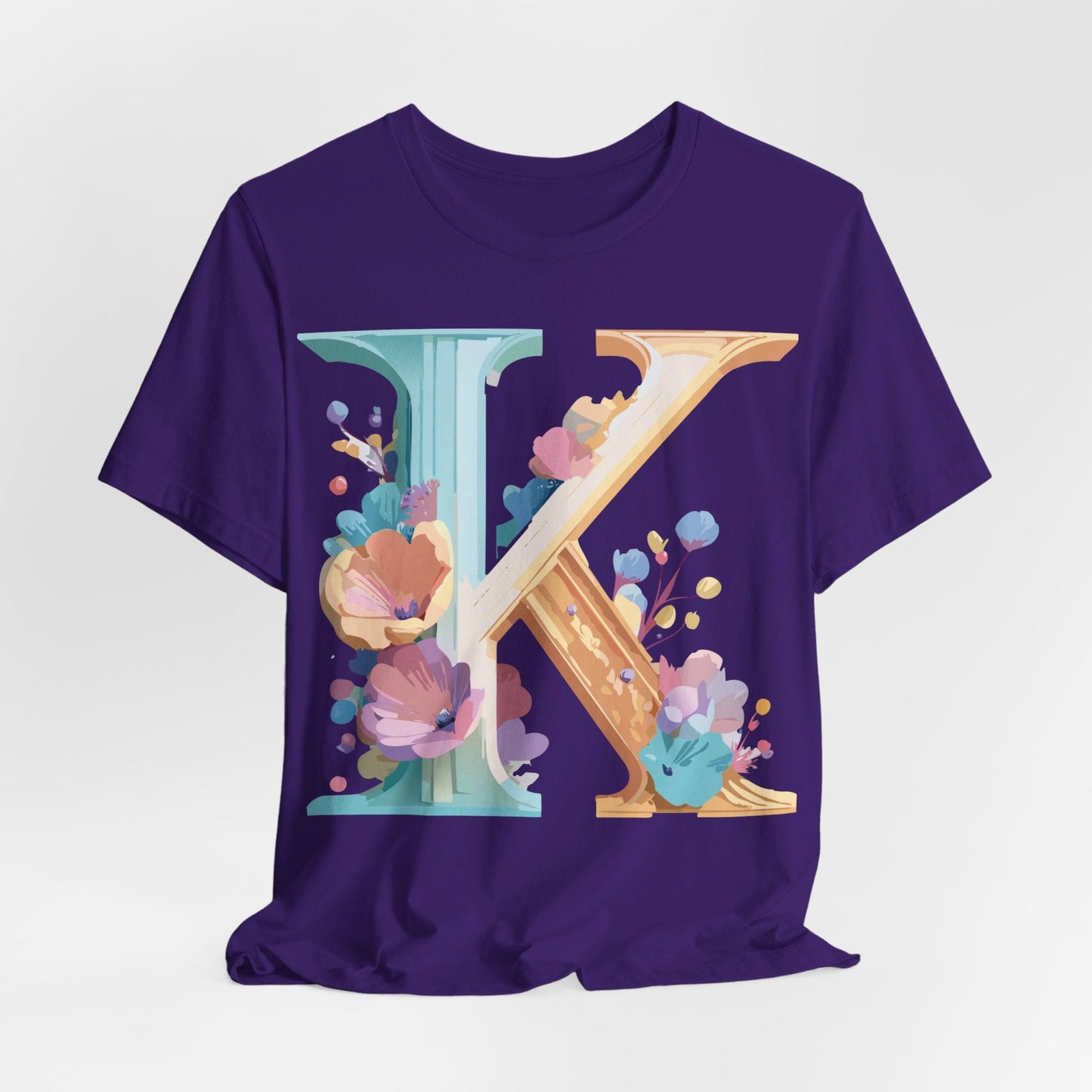 Letter K Shirt Graphic Tee Unisex Vintage Inspired Adelpha Art Design Tee Premium Soft Cotton