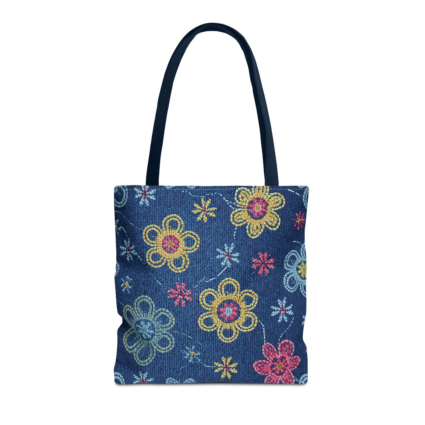 Denim Fabric Imitation Print Unisex Canvas Bag Poly Spun 3 Sizes Tote Bag 156