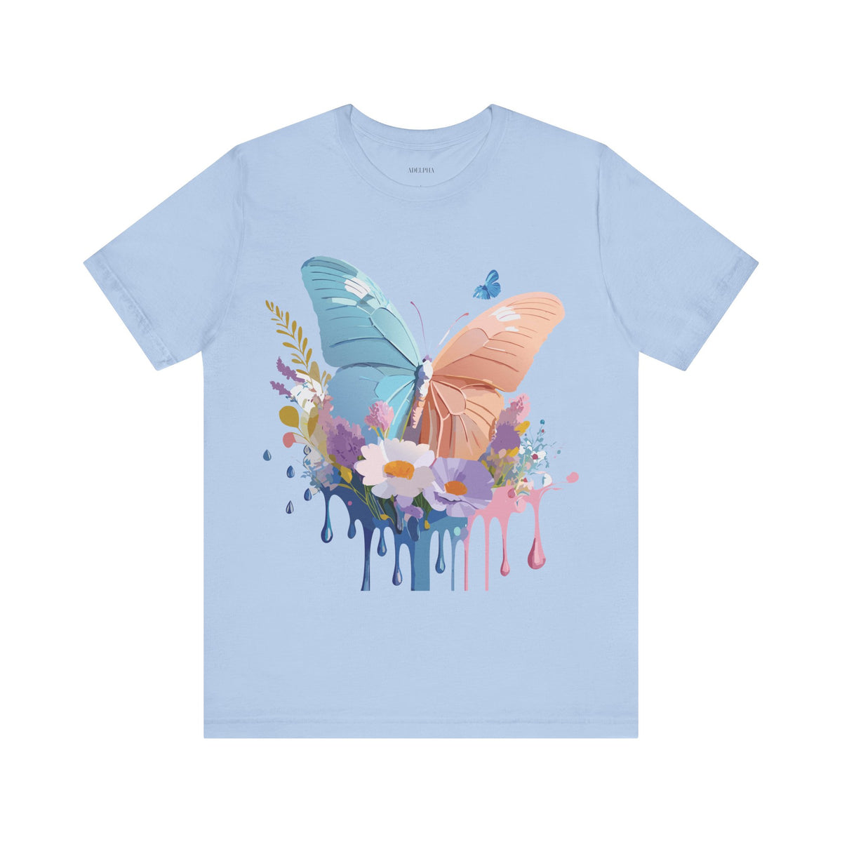 Butterfly Graphic Unisex Cotton Bella+Canvas Tee with Art Design n25