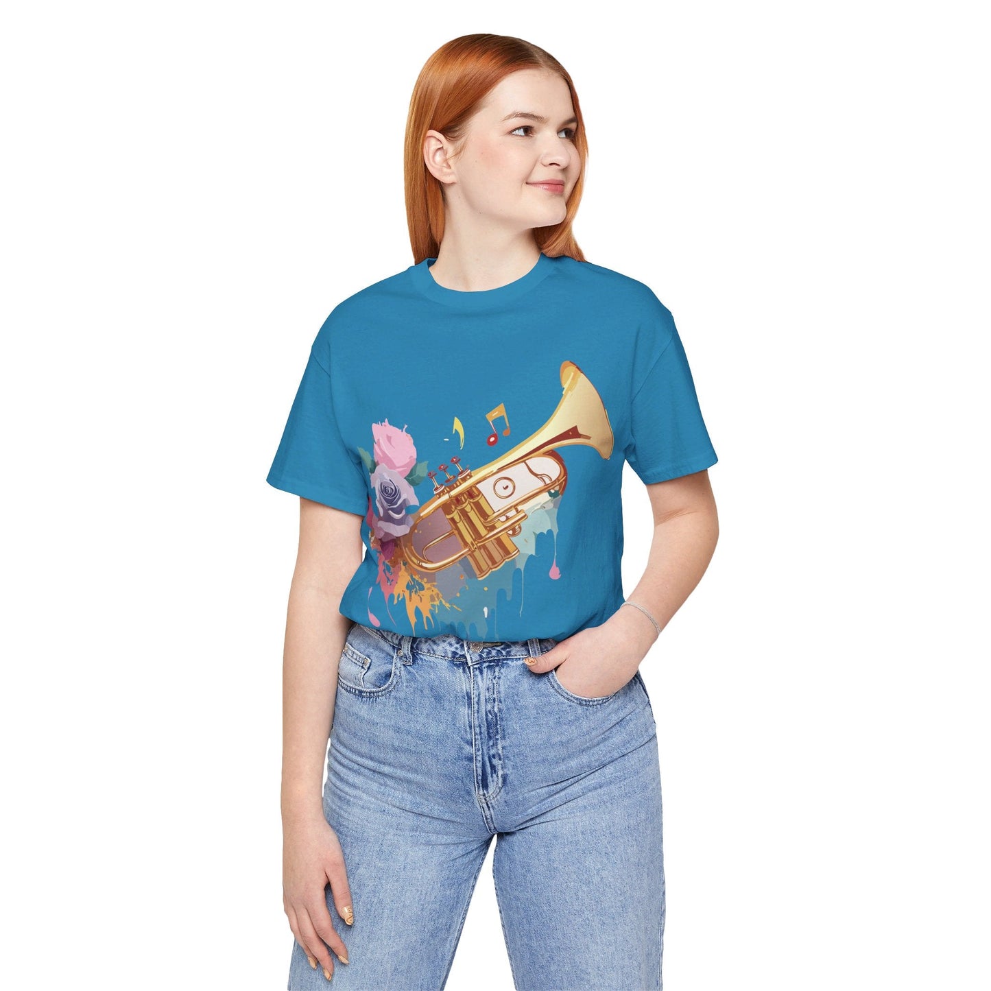 Music Graphic Unisex 100 Cotton Vintage Art with Musical Elements Tee 130