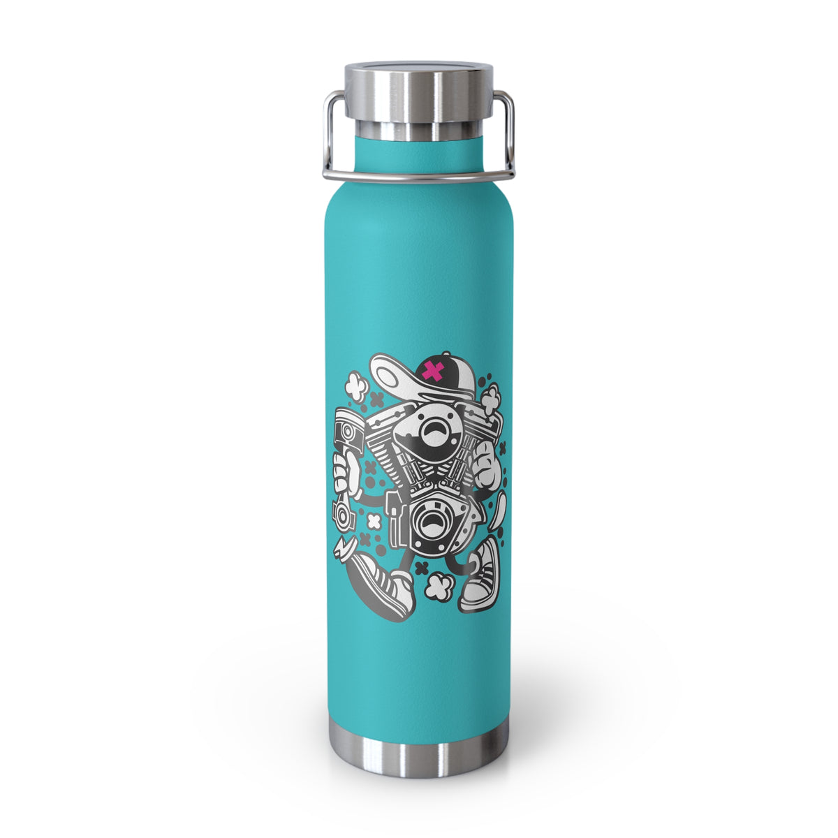 22oz Copper Insulated Water Bottle with Cartoon Design - CV38