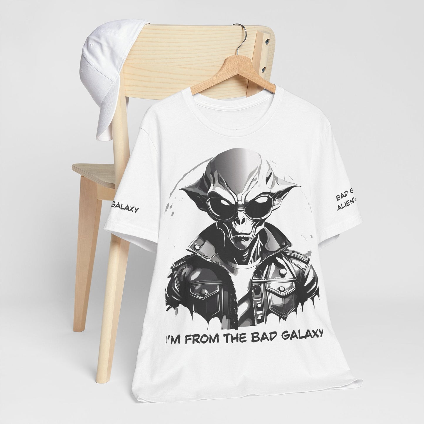 Tee Shirt With Alien From Bad Galaxy 100 Cotton Made In USA Eco Friendly Ink Graphic Edition