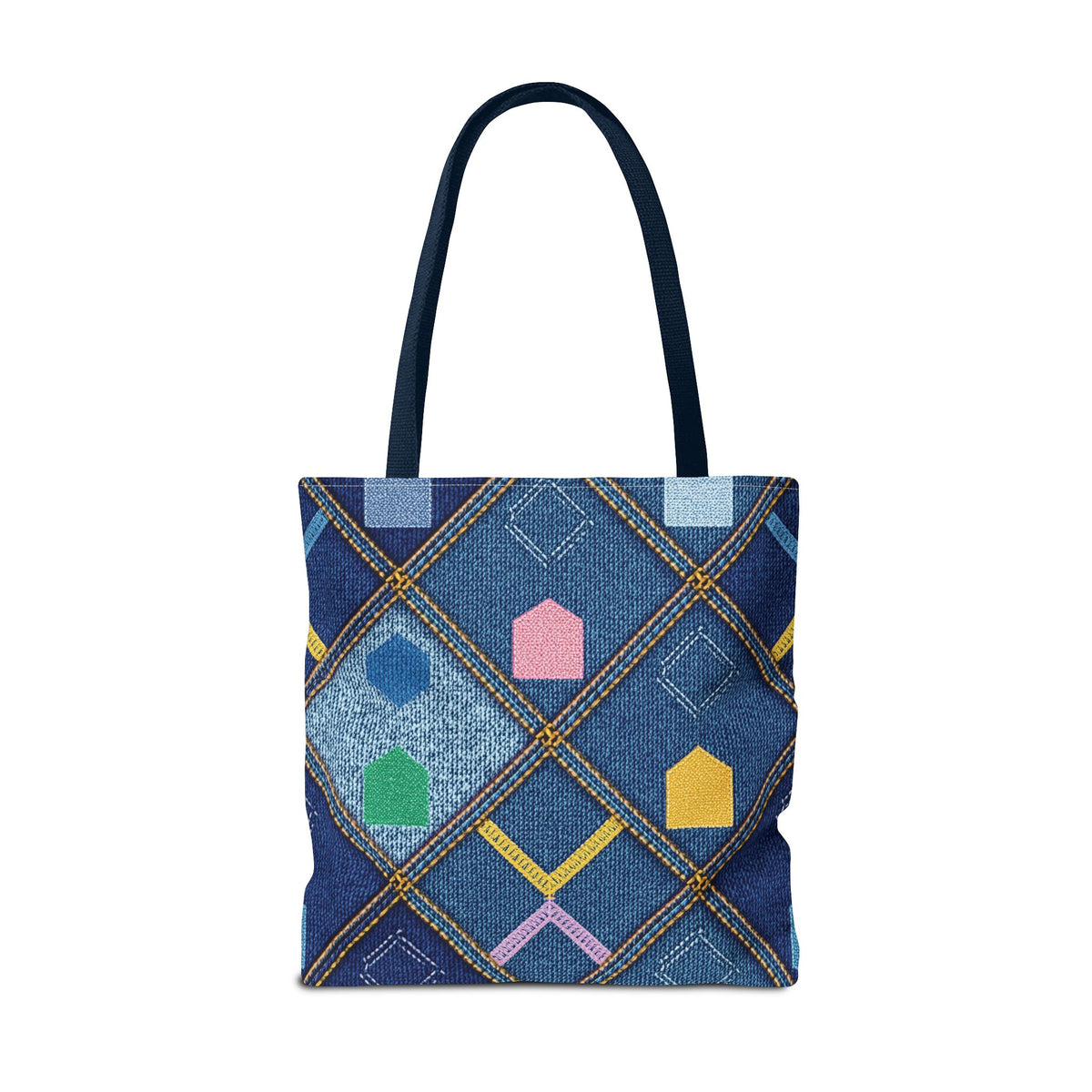 Denim Fabric Imitation Print Unisex Canvas Bag Poly Spun 3 Sizes Tote Bag 189-6