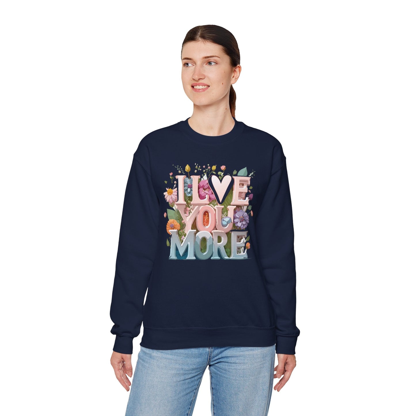 Floral Love Sweatshirt Unisex Crewneck Valentine Day Floral Print Cozy Winter Wear