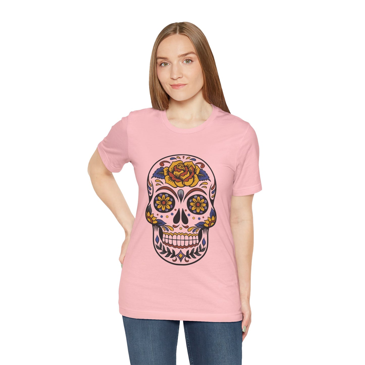 Unisex Cotton Tee Shirt with Skull