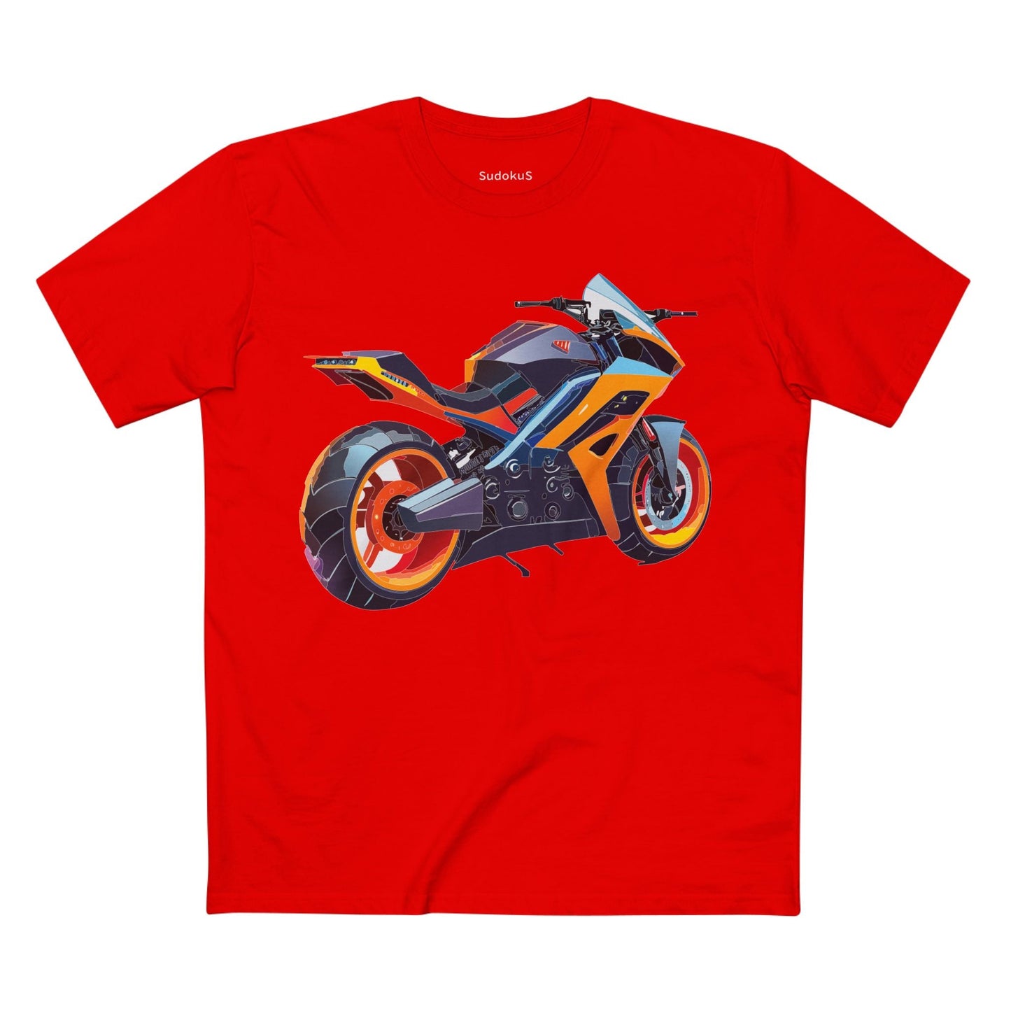 Moto Bike Graphic Unisex 100 Cotton Staple Tee 30