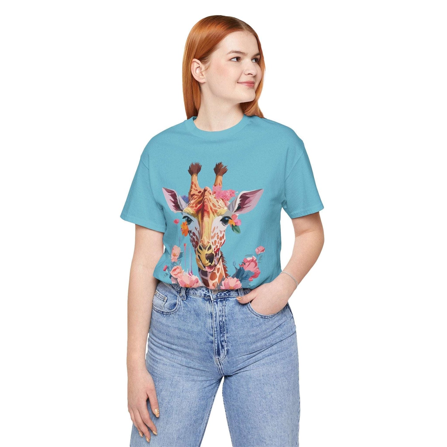 Giraffe Graphic Unisex 100 Cotton Vintage Animal Art T-Shirt 2
