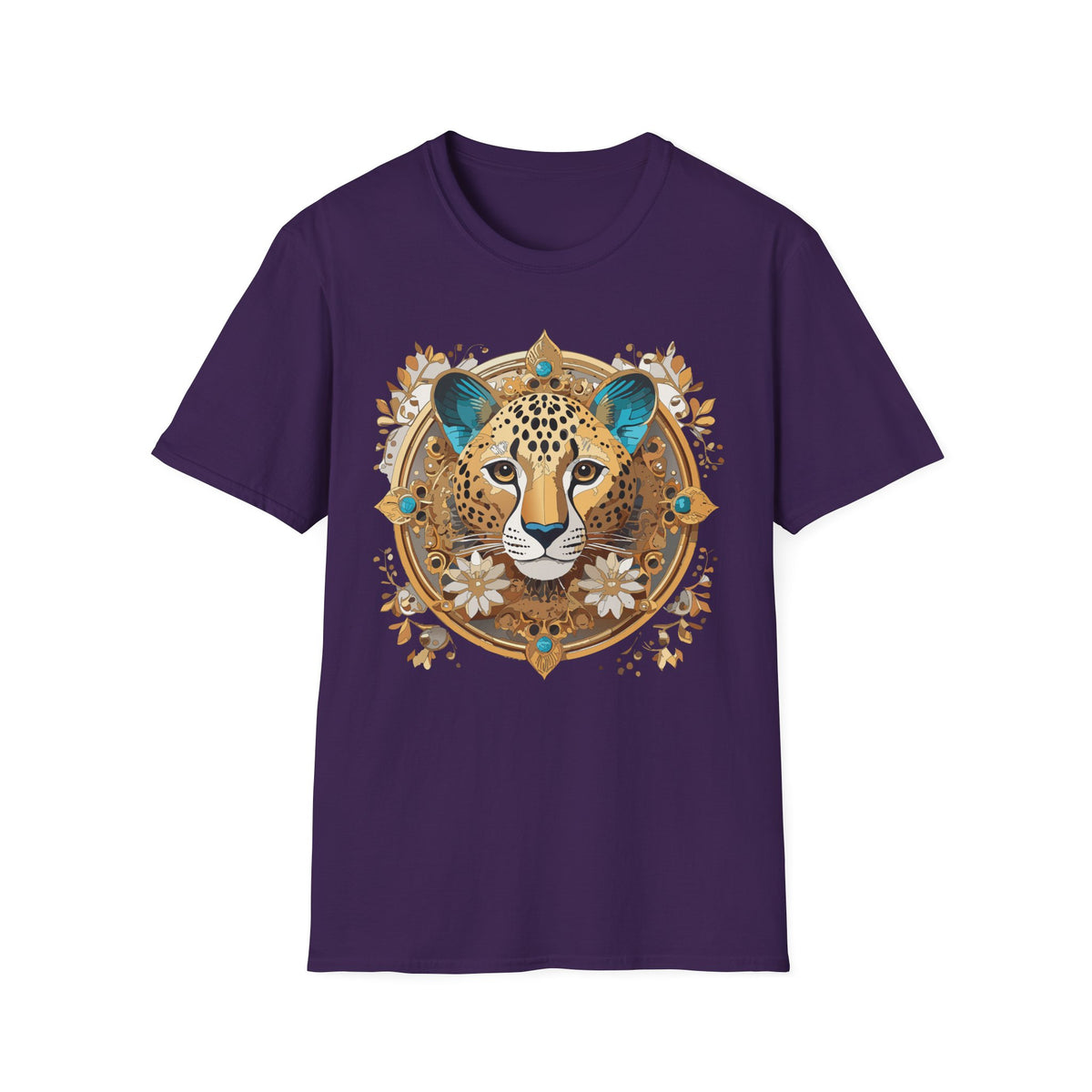 Boho Cheetah Mandala T-Shirt | Leopard Face Graphic Tee