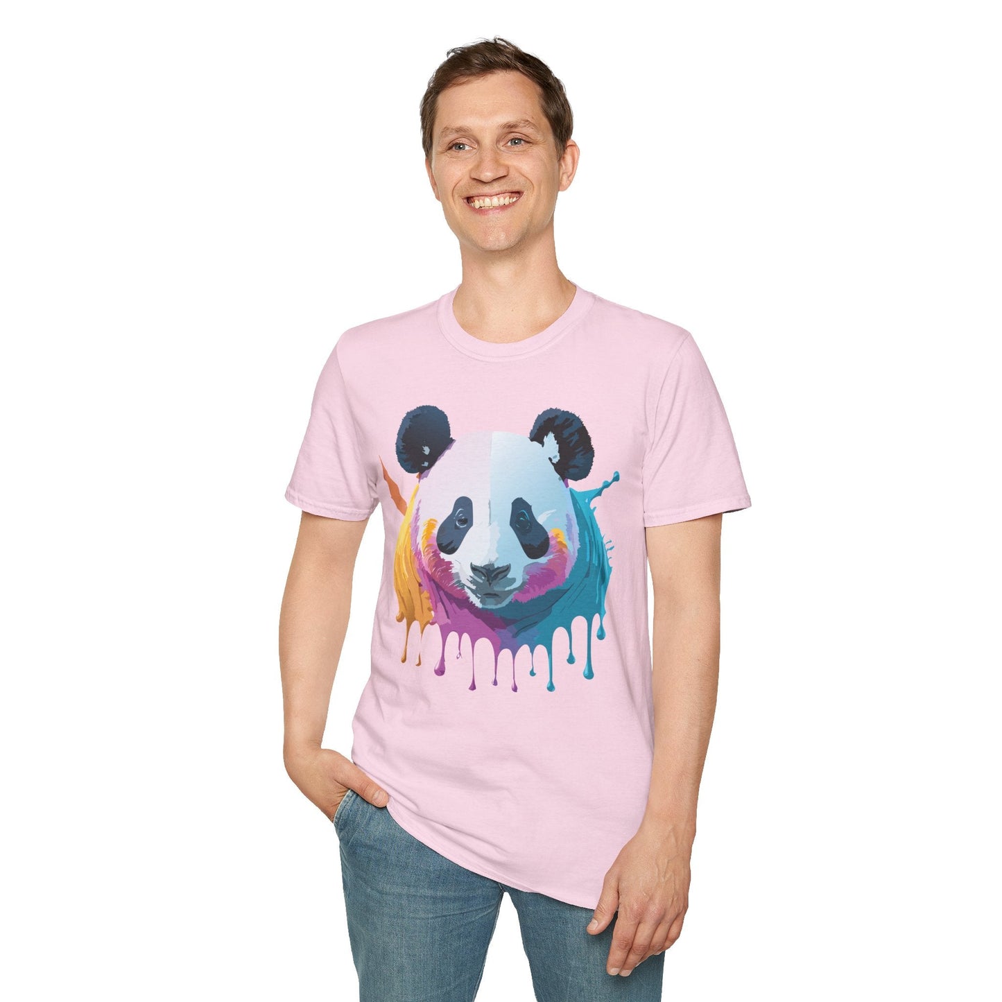 Panda Shirt Unisex T Shirt Softstyle Gildan 64000 100 Percent Ring Spun Cotton Animal Tee
