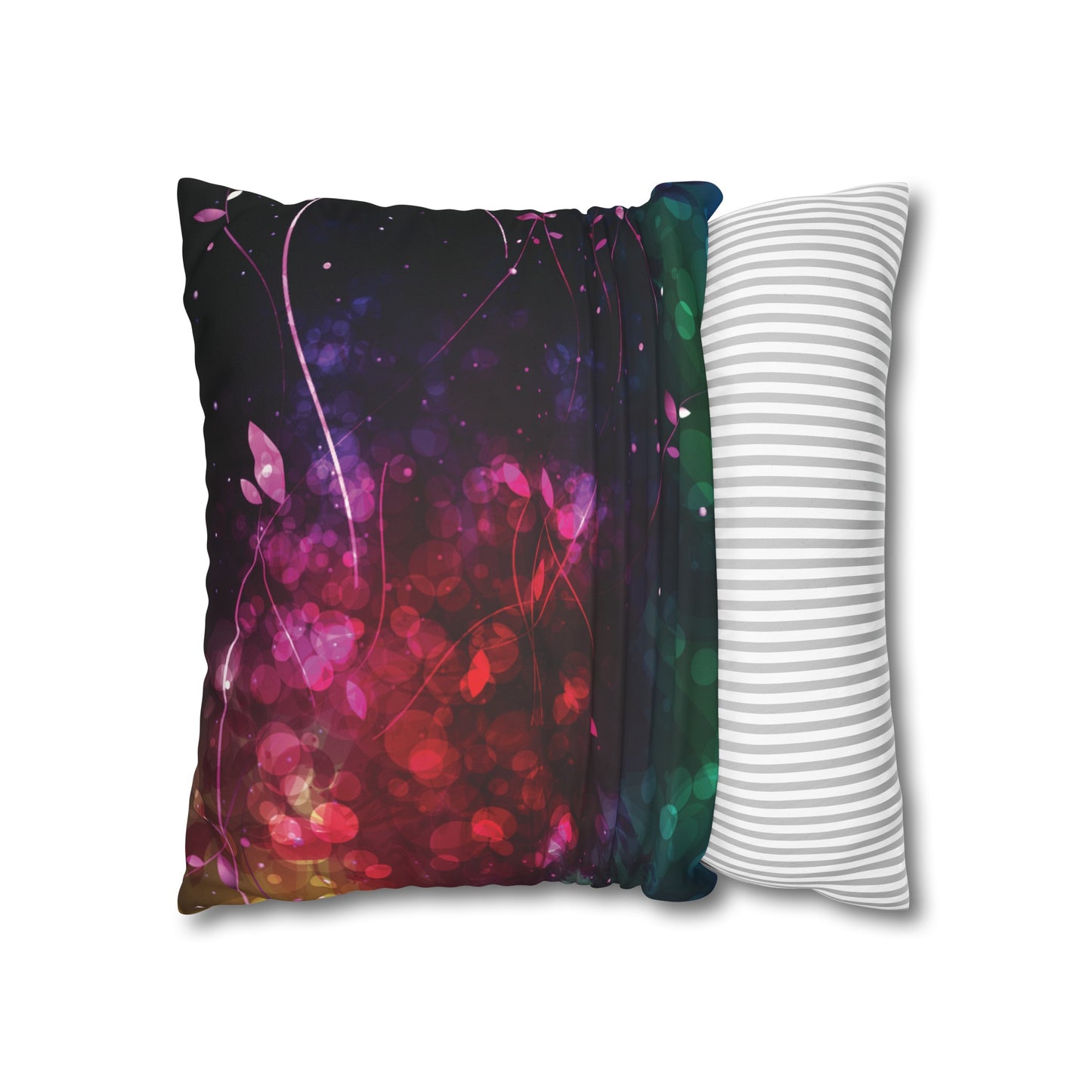 Faux Suede Pillowcase with Abstract print