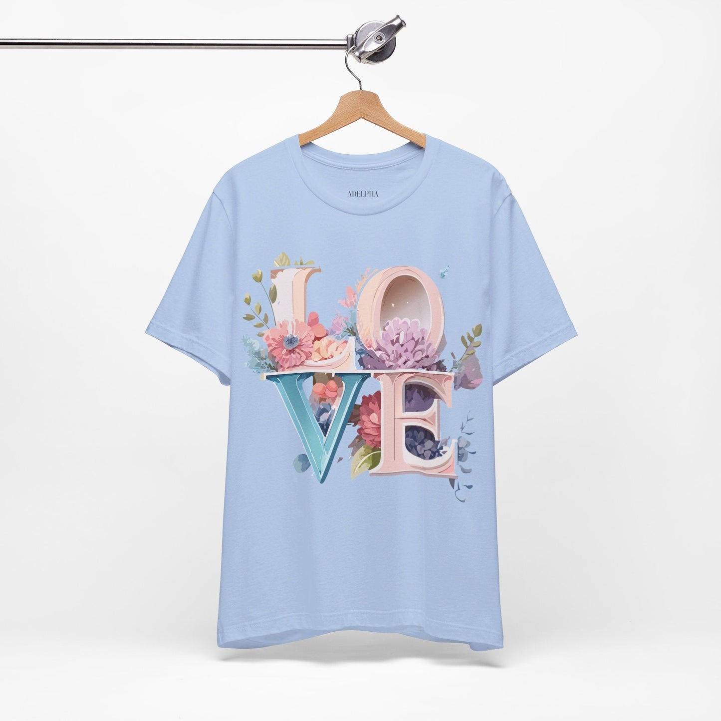 Valentine Day Graphic Unisex 100 Cotton Vintage Artwork with Love and Flower Design Tee 43