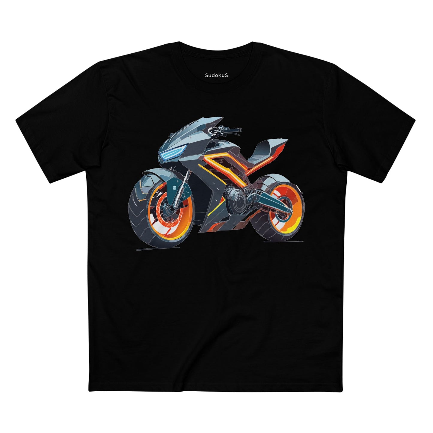 Moto Bike Graphic Unisex 100 Cotton Staple Tee 12