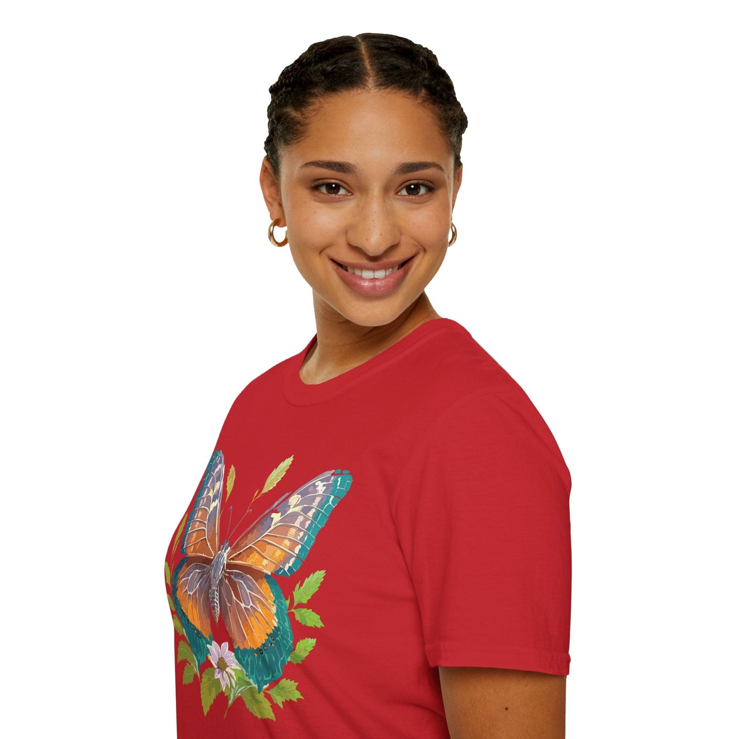 Unisex Butterfly Shirt With Monarch Design Cotton Tee Gildan 64000 Softstyle Comfort