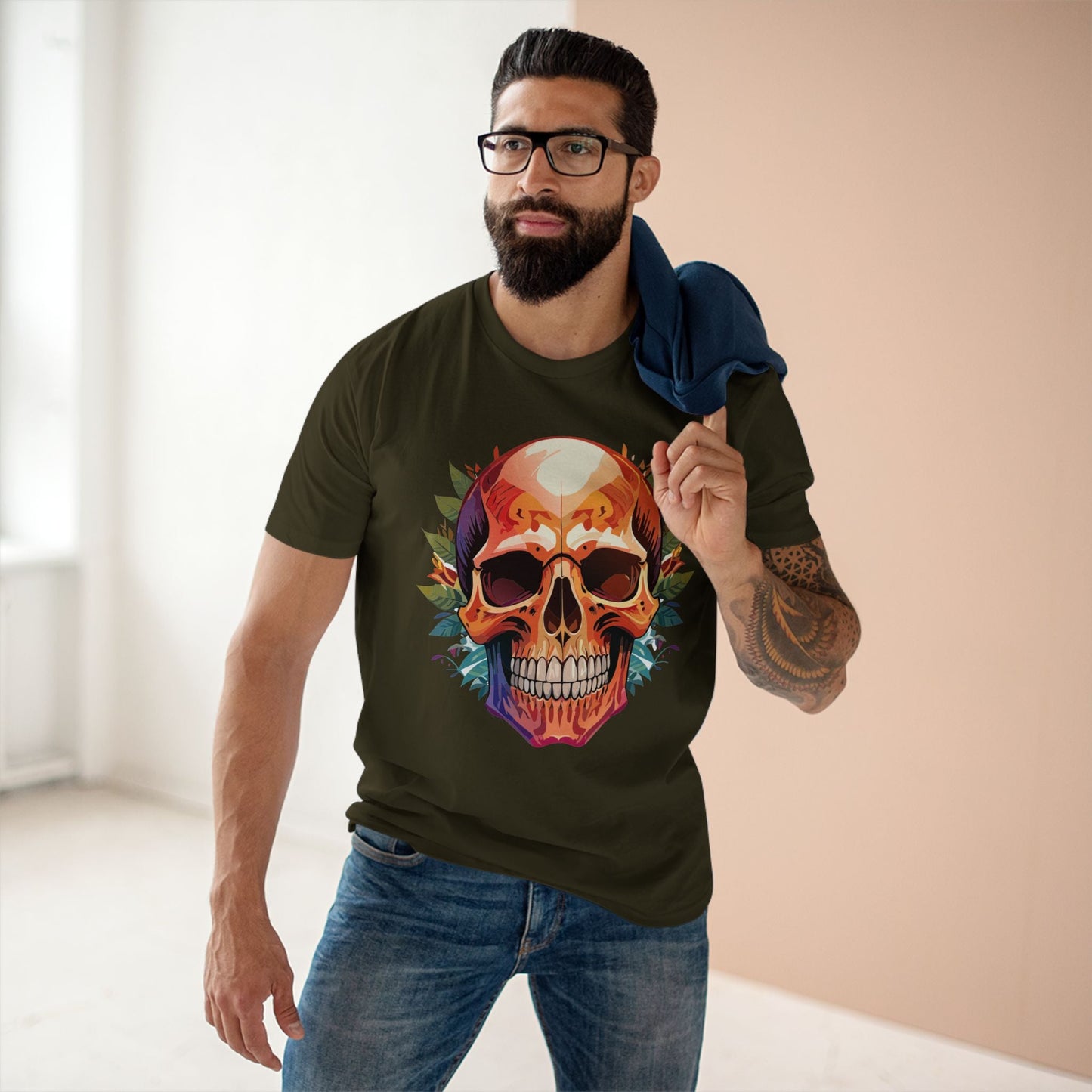 Skull Shirt And Skeleton Shirt Unisex Premium Cotton Tee Original Art Design Retro2Nova