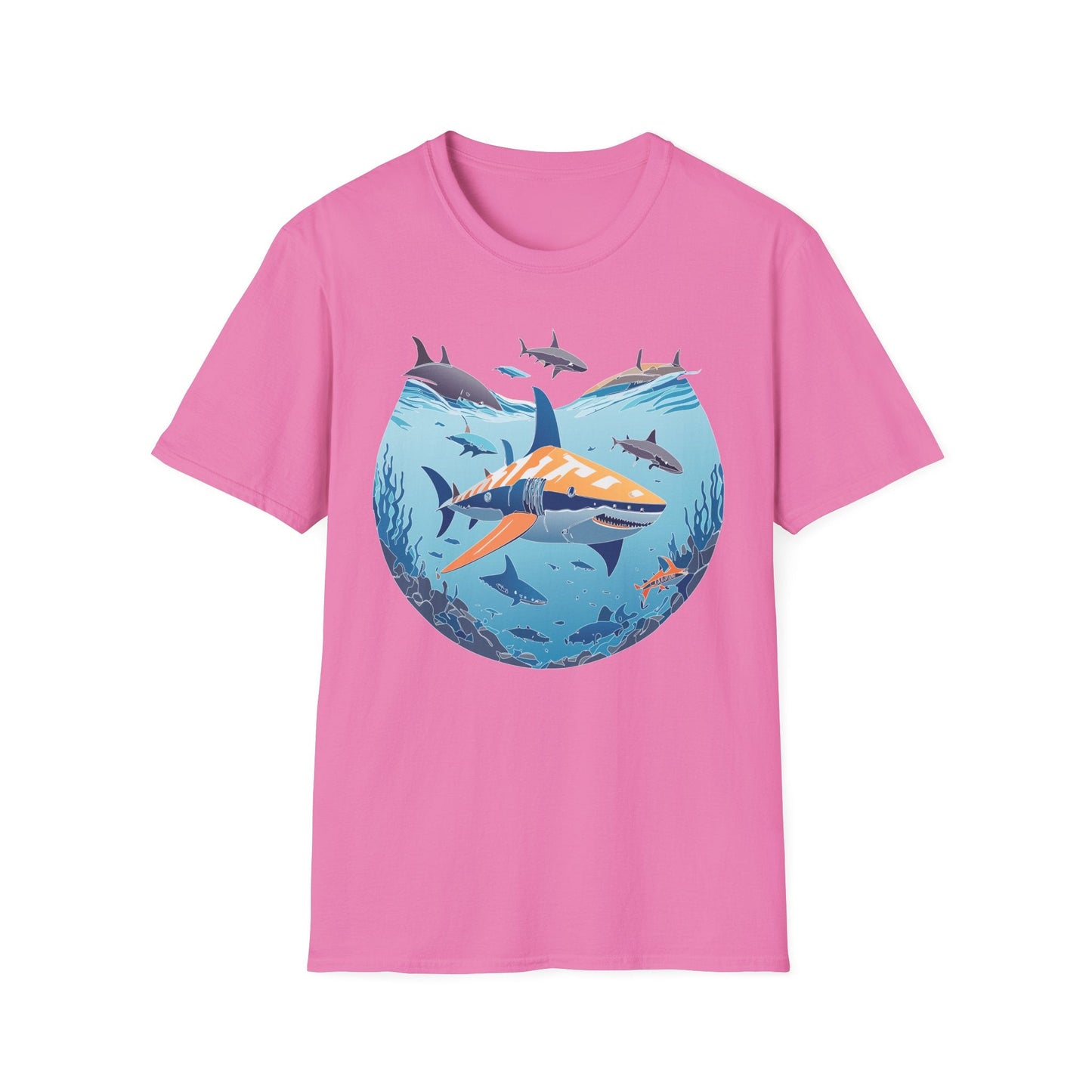 Ocean Tee Shirt Unisex Softstyle Gildan 64000 100 Percent Ring Spun Cotton Breathable U Boat Design