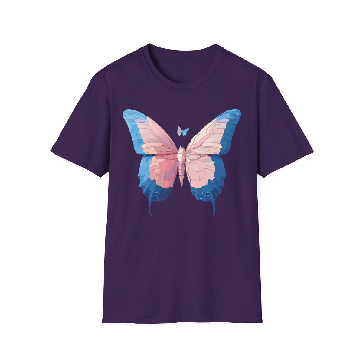 Butterfly Graphic T-Shirt — Pastel Pink & Blue Wing Graphic Tee Unisex 100 Cotton Gildan T-Shirt