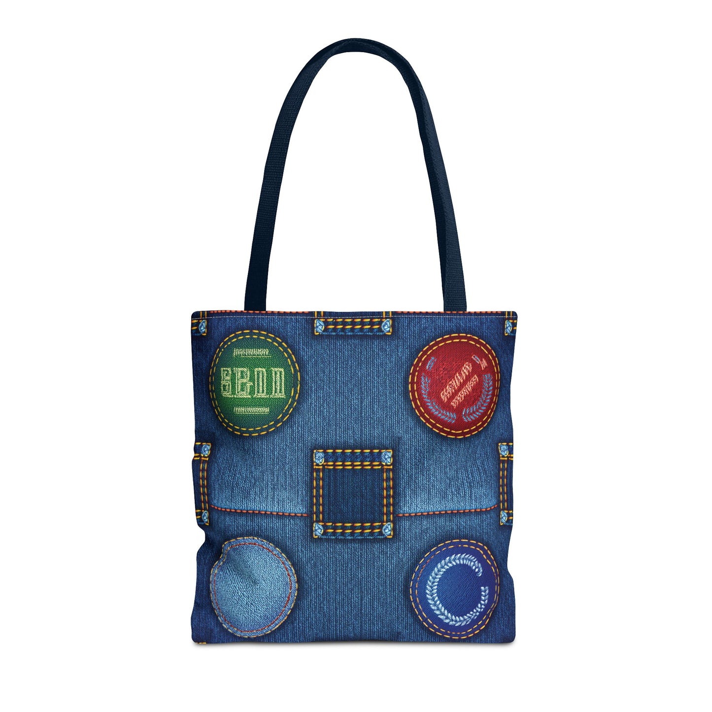 Denim Fabric Imitation Print Unisex Canvas Bag Poly Spun 3 Sizes Tote Bag 141