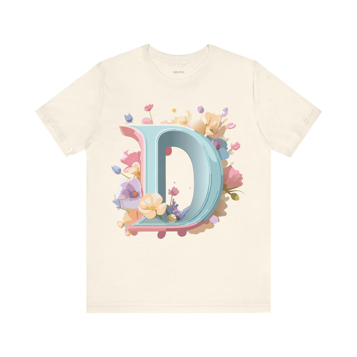 Letter D Graphic Unisex Cotton Bella+Canvas Tee with Art Letter Design