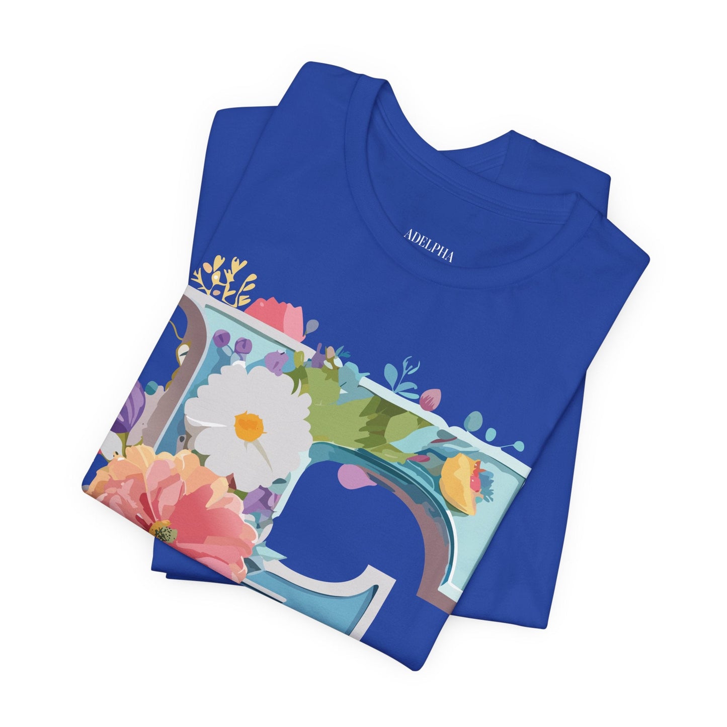 Letter F Shirt Graphic Tee Unisex Adelpha Vintage Inspired Art Design Short Sleeve