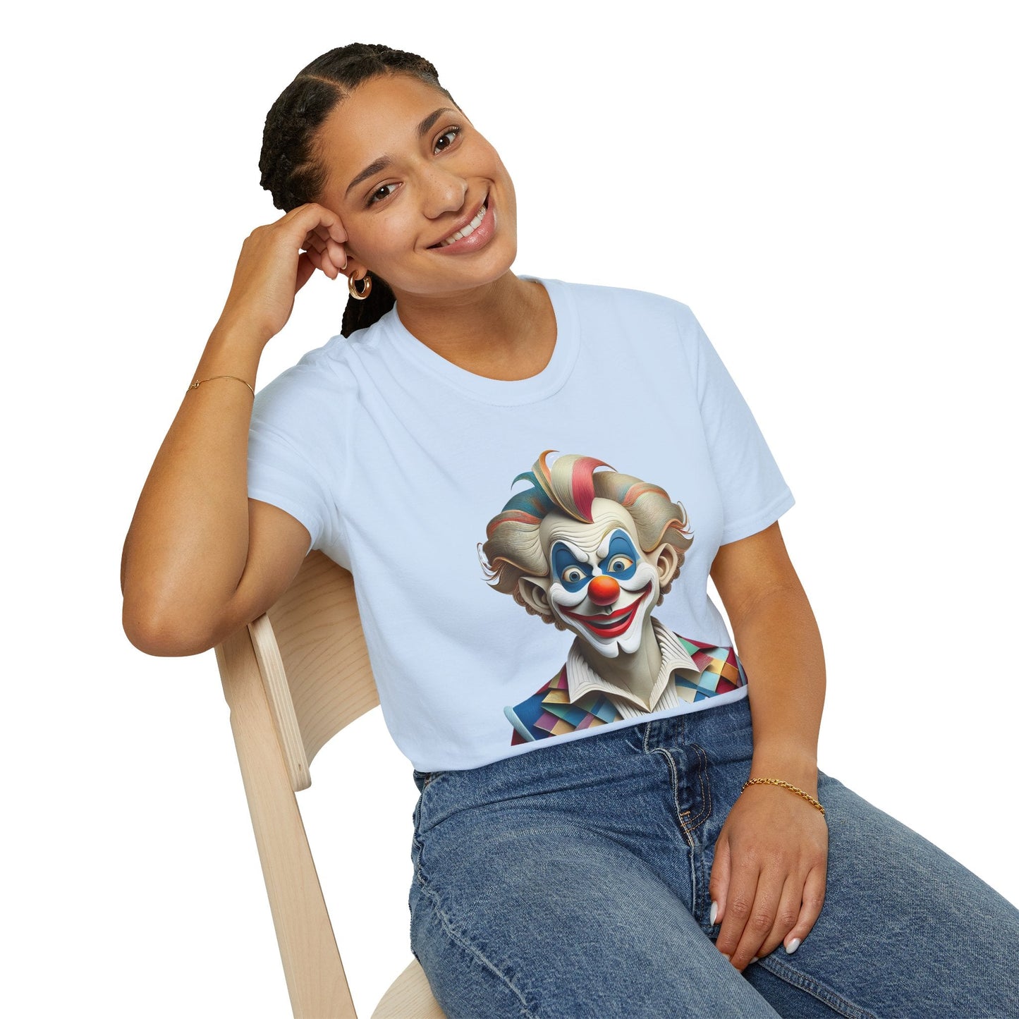 Unisex Clown Shirt Funny Man Circus Tee Softstyle Gildan 64000 Short Sleeve Everyday Comfort