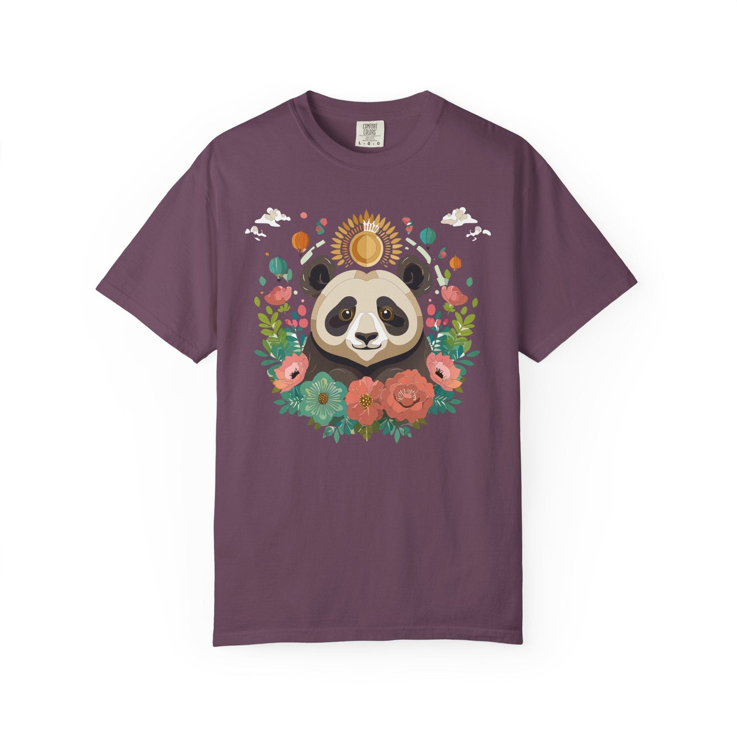 Panda Portrait Graphic T-Shirt Unisex Cotton Floral Animal Art Tee p4
