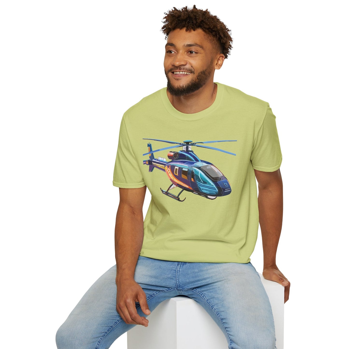 Chopper Helicopter Graphic Unisex Cotton Softstyle Short Sleeve Tee 8